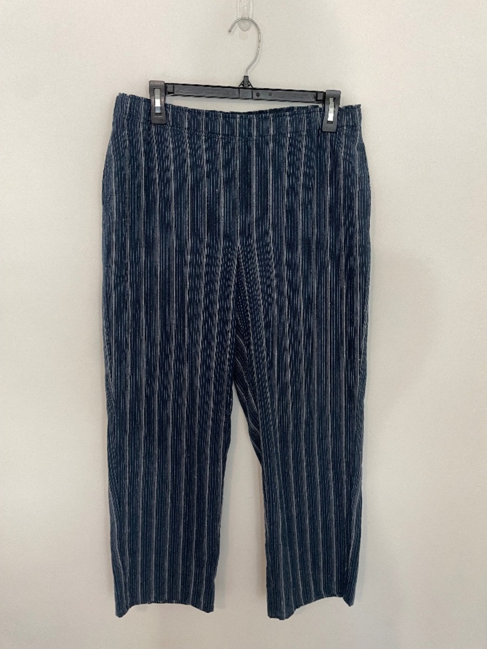 Eileen Fisher Striped Hemp Cotton Straight Leg Pants, Boho Relaxed, Size Small